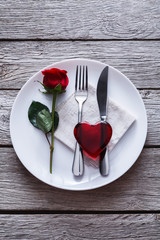 Romantic dinner concept. Valentine day or proposal background