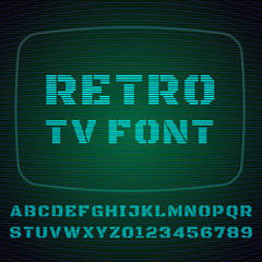 Vector font stylized under the old TV.