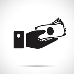 Hand holding money icon
