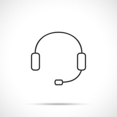 Online help icon. Online support icon. Headphone with microphone isolated on white background