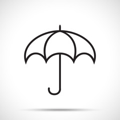 Umbrella icon isolated on white background. Flat design style.