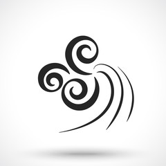 Wind icon isolated on white background. Wind symbol.