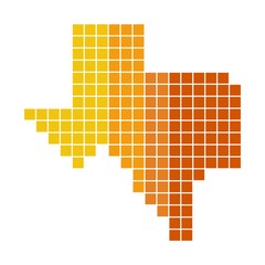 Map of Texas in a square mosaic logo vector