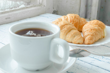Tea with croissants