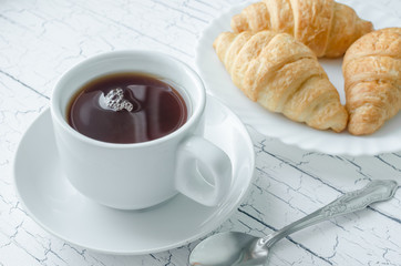 Tea with croissants