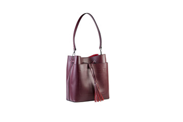 red female bag on a white background, online catalog