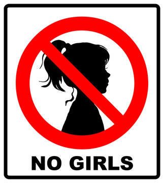 No Girls Allowed With Female Symbol - Vector