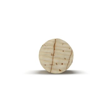 Wine Cork on white. Front view. 3D illustration