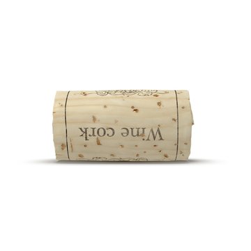 Wine Cork on white. Side view. 3D illustration