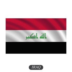 Waving Iraq flag on a white background. Vector illustration