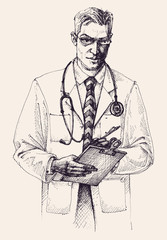 Doctor portrait drawing