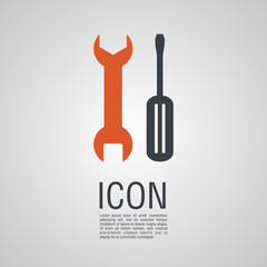 Vector icons in the form of wrench and screwdriver.