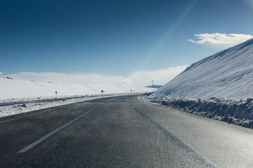 Images from snowy roads in winter