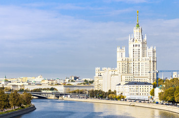 Kotelnicheskaya embankment building, view from the river