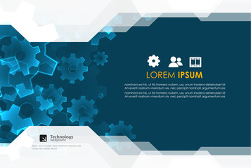 Brochure design template. Gear technology background.