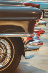 Retro styled image of vintage American cars