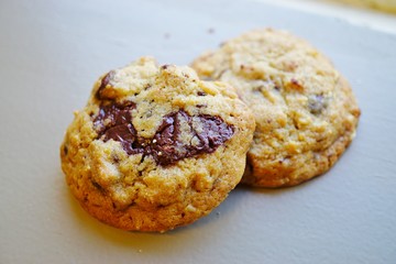 Homemade chocolate chip cookie