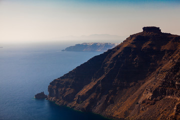 Fototapeta na wymiar Famous Skaros Rock at Santorini