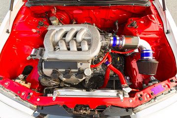 The powerful engine of the modern car