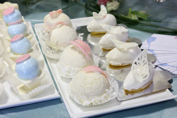 Tasty creamy sweet desserts