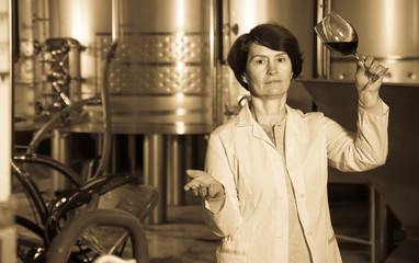 Sommelier woman on winery