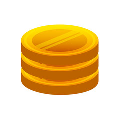 game coins with wings vector illustration design