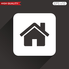 Colored icon or button of house or home symbol with background