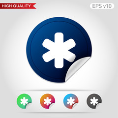 Colored icon or button of emergency symbol with background