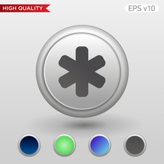 Colored icon or button of emergency symbol with background