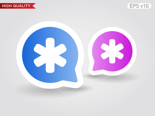 Obraz premium Colored icon or button of emergency symbol with background