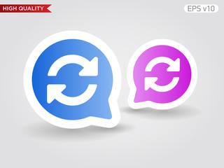 Colored icon or button of refresh symbol with background