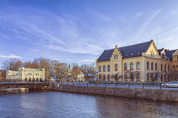 Fototapeta na wymiar Uppsala yellow architecture