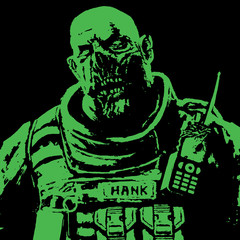 Obraz premium fat zombie soldiers green high vector illustration