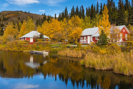 Houses in Chitina, Alaska, USA.