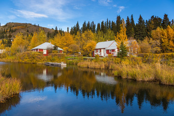 Fototapeta premium Houses in Chitina, Alaska, USA.