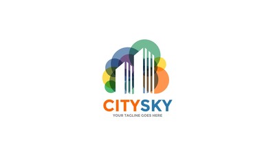 City Sky - Colorful Buildings Logo
