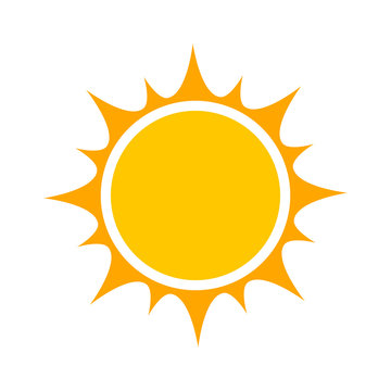 Flat design sun icon