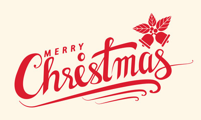 Merry Christmas text, Lettering design card template, Handwritin