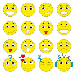 Fototapeta premium Set of Emoticons. Emoji icons pack. Isolated vector illustration