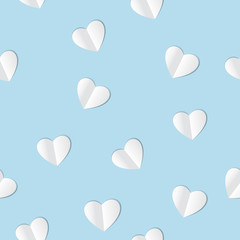Seamless pattern on pastel blue background. Vector illustration.