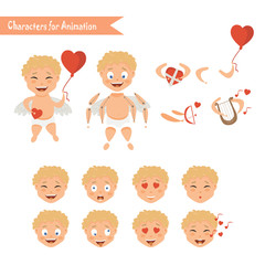Cupid angels icons set - little boy