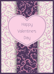 Valentine's card with an elegant pattern.