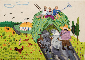 Ukrainian folk embroidery, handmade