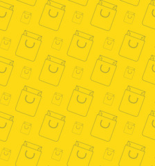 Flat thin linear basket seamless pattern for your website. Moder