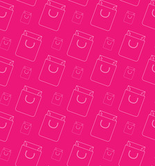 Flat thin linear basket seamless pattern for your website. Moder