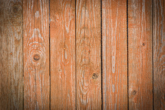 Old rustic brown wooden texture background. Natural vintage planks or board with scratches and cracks.