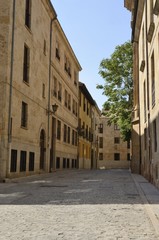 Street in the historical part of the city in Salamanca, Spain