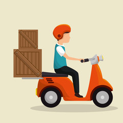 motorcycle delivery service icon vector illustration design
