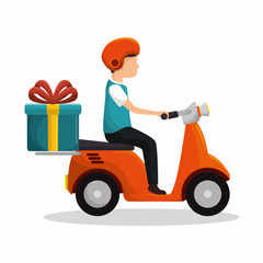 motorcycle delivery service icon vector illustration design