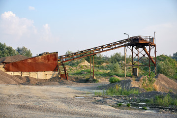 Old stone crushing plant. Gravel mill